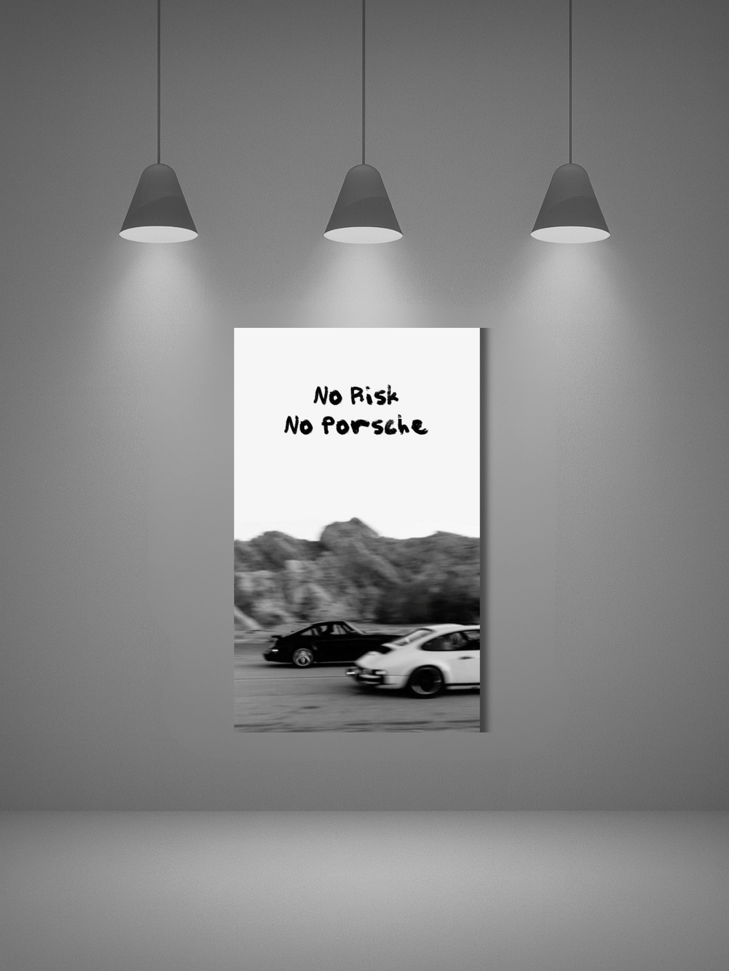 No Risk, No Porsche – Motivational Car Canvas