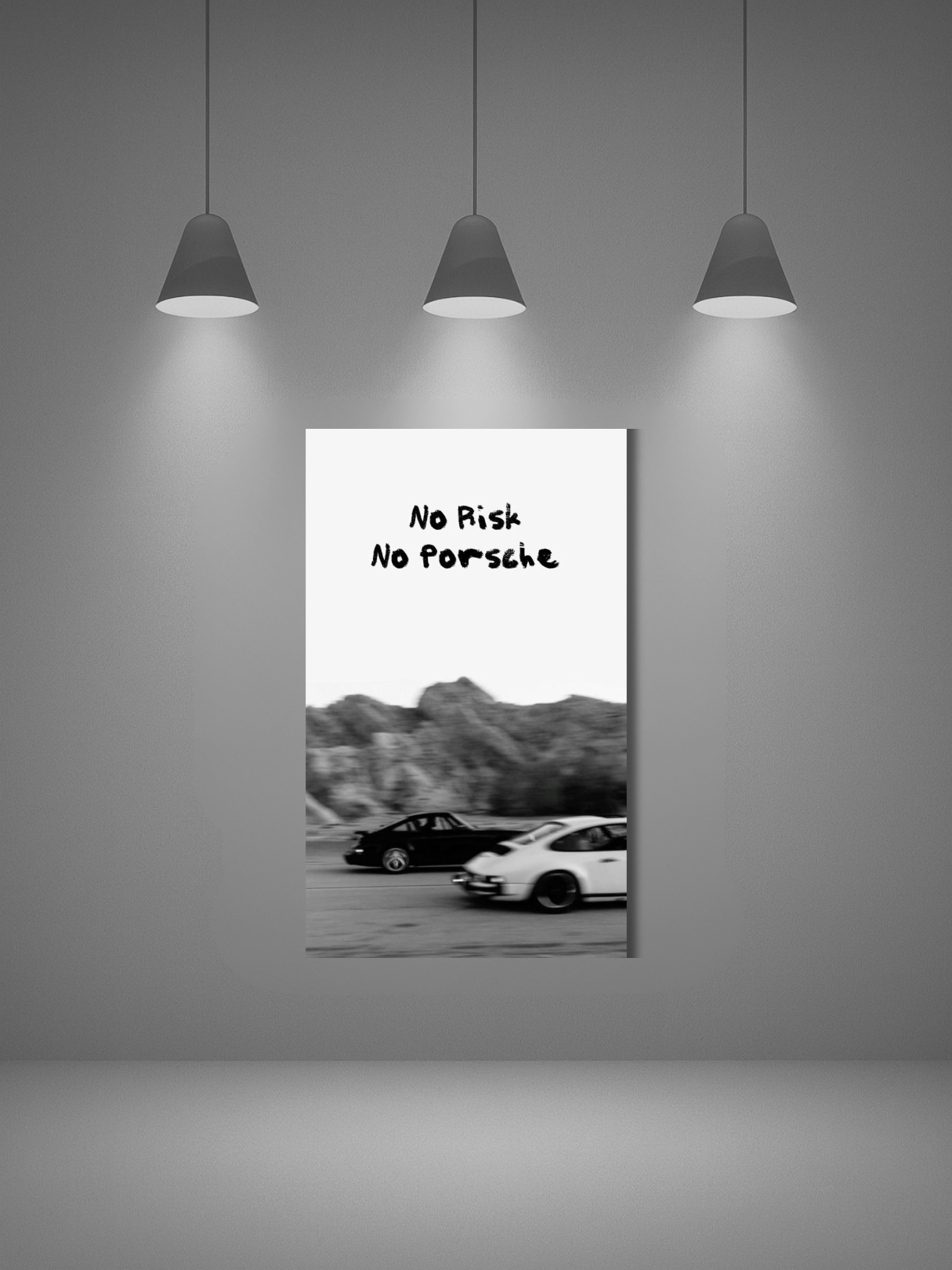 No Risk, No Porsche – Motivational Car Canvas