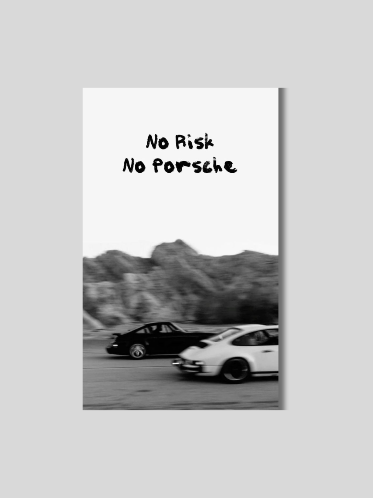 No Risk, No Porsche – Motivational Car Canvas
