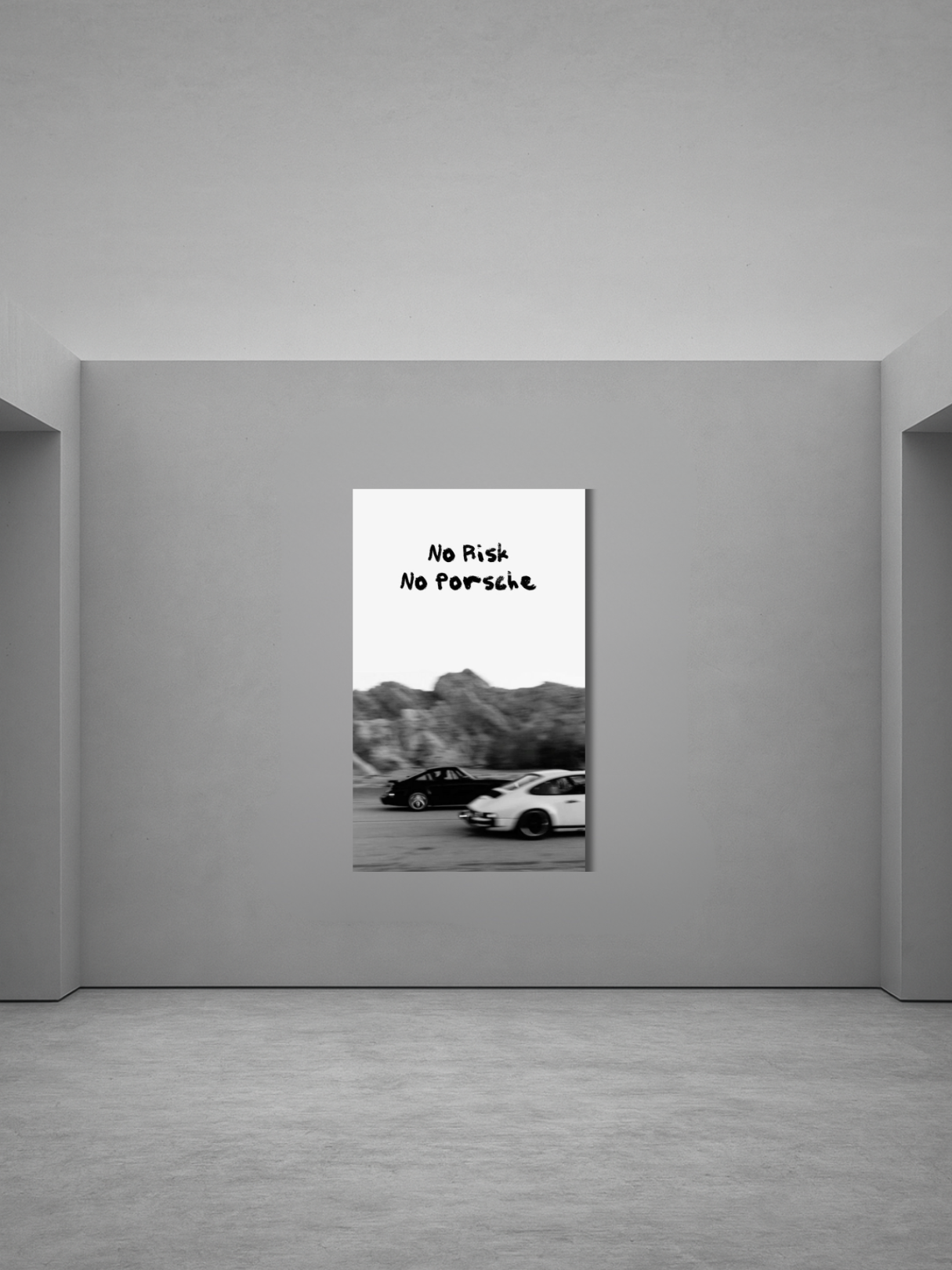 No Risk, No Porsche – Motivational Car Canvas
